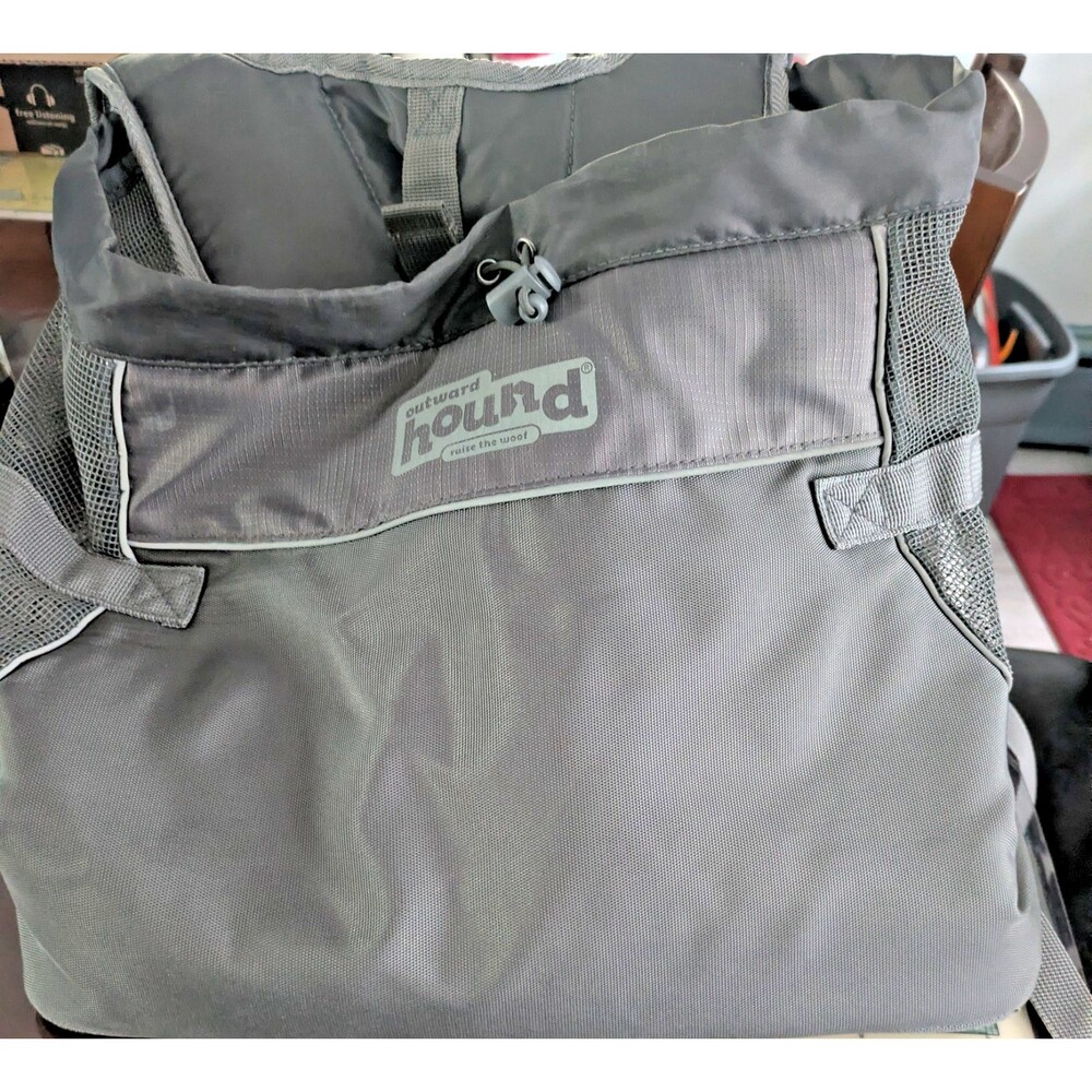 Outward Hound Dog Carrier Backpack Gray Mesh Pet Travel Bag Adjustable Medium